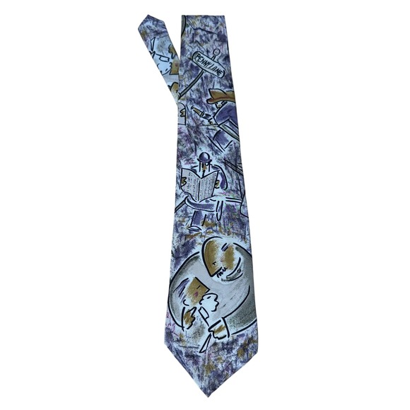 Vintage The Beatles Penny Lane Silk Neck Tie Men's 1991 Apple Corps - Picture 2 of 7